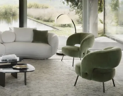 Poltroncina di design in velluto Soufflé di Nicoline