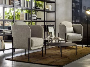 Poltroncina Haiku in tessuto imbottito di Novamobili