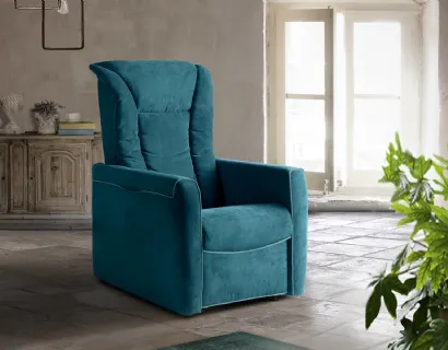 Poltrona relax in tessuto imbottito con sistema alzapersona Regina di Vitarelax