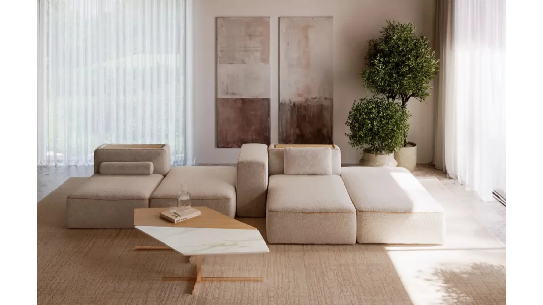 Divano componibile Blake in tessuto di Bontempi