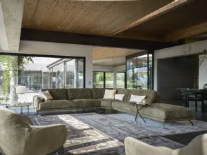 Divano angolare dal design elegante con cucitura sullo schienale Gerba di Nicoline