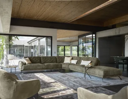 Divano angolare dal design elegante con cucitura sullo schienale Gerba di Nicoline