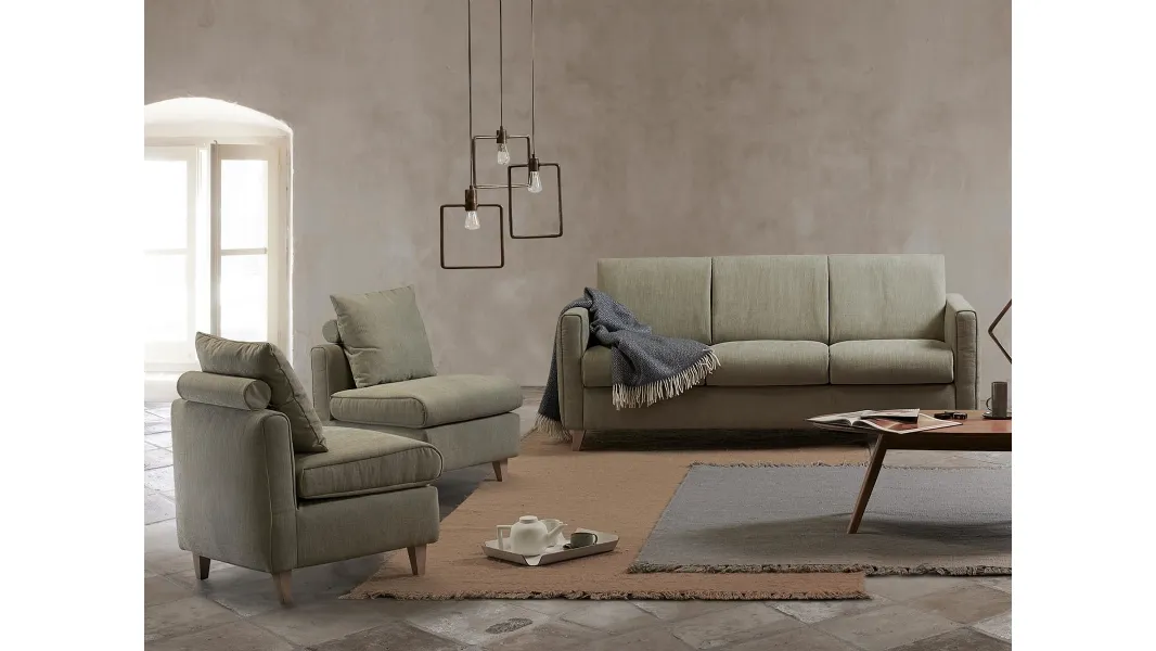 Divano Letto lineare in tessuto Italo di Vitarelax