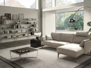 Divano moderno in tessuto con penisola Living Minimal di Samoa