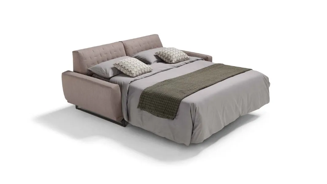 Divano letto matrimoniale in tessuto imbottito Skin di Dienne Salotti