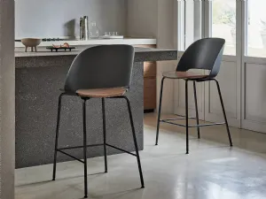 Sgabello Polo in polipropilene e legno con gambe in metallo di Bontempi