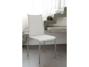 Sedia impilabile con schienale e seduta in texplast o soft texplast Liù di Ingenia