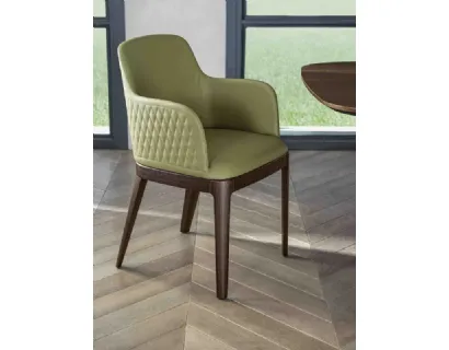 Sedia Margot rivestita in pelle di Bontempi
