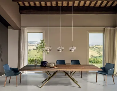 Sedia Sally in cuoio di Bontempi