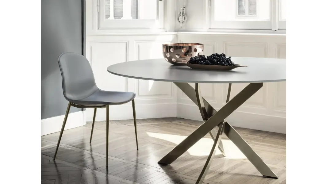 Sedia in pelle Seventy di Bontempi