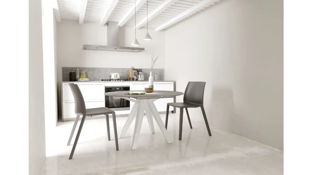 Tavolo allungabile Apple in ceramica pietra di savoia di Zamagna