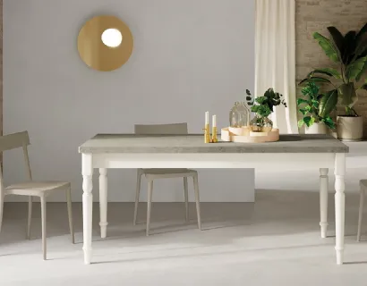 Tavolo Londra Allungabile con top in laminato e gambe in legno massello di Arredo3