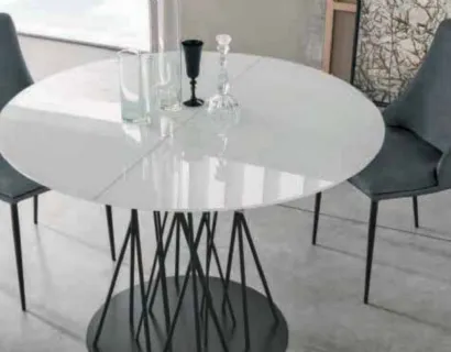 Tavolo di design rotondo in vetro e metallo Bamboo di Sedit