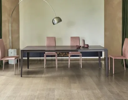 Tavolo allungabile con piano in legno laccato e struttura in acciaio Dom di Ingenia