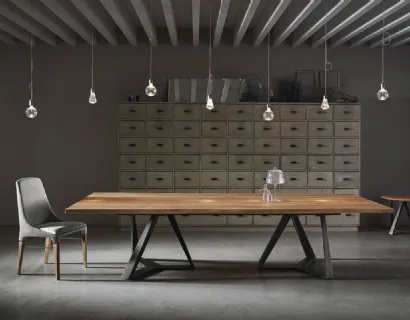 Tavolo Millennium XXL con piano in legno massello di Bontempi