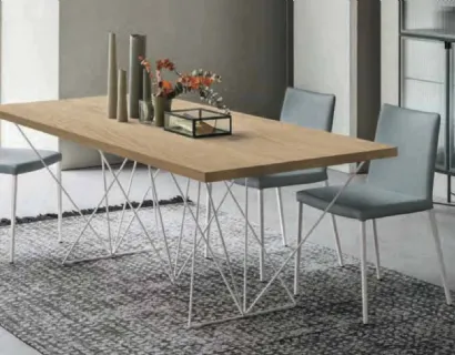Tavolo di design in rovere e metallo Prisma di Sedit