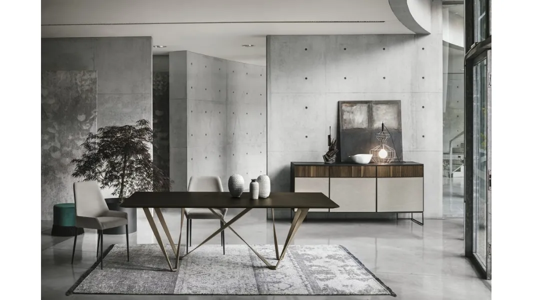 Tavolo fisso Wave finitura Rovere Moka di Sedit