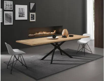 Tavolo T1216FMAG Twist 200 in legno massello di Zamagna