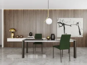 Tavolo T1505 Circle 160 in vetro laccato antracite di Zamagna