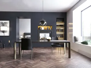 Tavolo T1507 Circle 160 in vetroceramica lucida di Zamagna