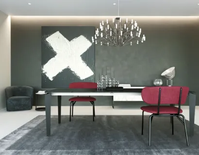 Tavolo T1522 Freccia 160 in laminato nero di Zamagna