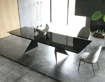 Tavolo allungabile Vela finitura Glass Decor di Sedit