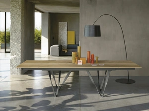 Tavolo allungabile Wave finitura rovere nodato di Sedit