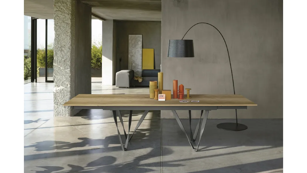 Tavolo allungabile Wave finitura rovere nodato di Sedit