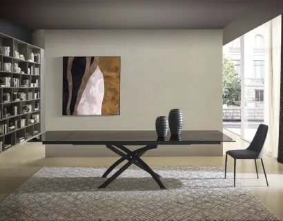Tavolo T1225A Twist 200 in ceramica lucida di Zamagna