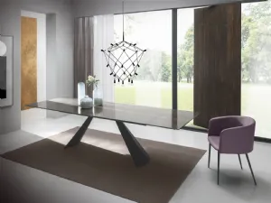 Tavolo T1335A Coast 200 in ceramica lucida di Zamagna