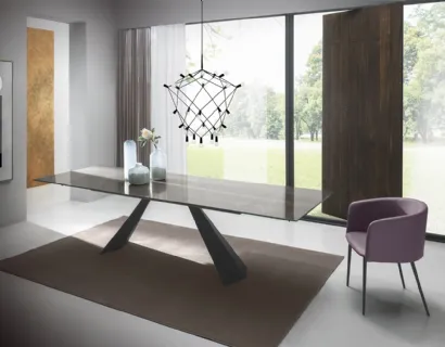 Tavolo T1335A Coast 200 in ceramica lucida di Zamagna
