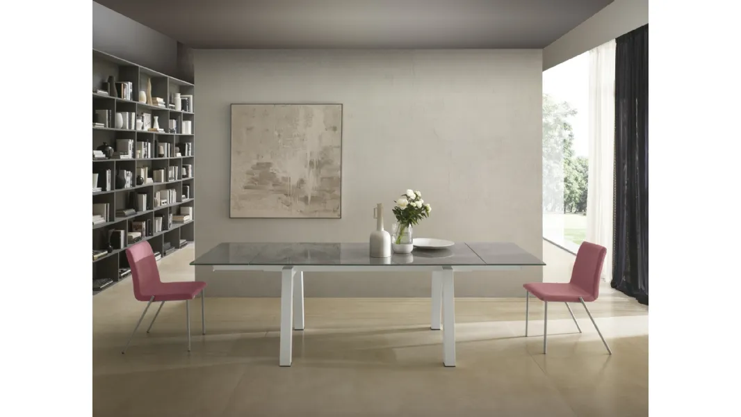Tavolo T1357A Sand 160 in ceramica di Zamagna