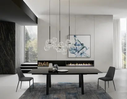 Tavolo T1358A Sand 180 in ceramica nero lucido di Zamagna