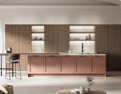 Cucina Classica con isola Opera 01 in laccato e laminato di Arredo3