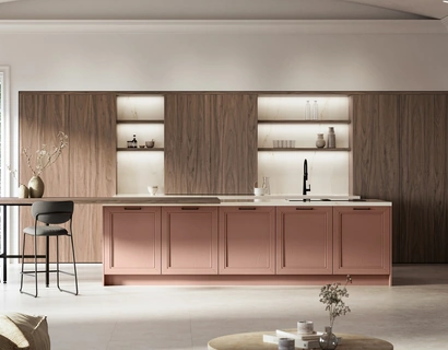 Cucina Classica in laccato a poro aperto con isola Opera di Arredo3