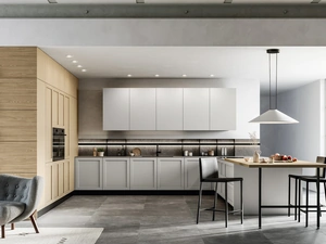 Cucina Moderna con penisola Alma 01 in pet e laminato di Arredo3