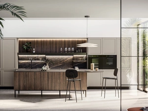 Cucina Moderna con isola Alma 03 in pet e laminato di Arredo3