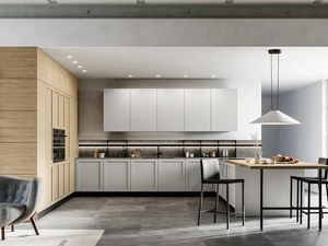 Cucina Moderna con penisola Alma 02 in pet e laminato di Arredo3