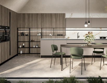 Cucina Moderna angolare Cloe 06 in laccato e laminato di Arredo3
