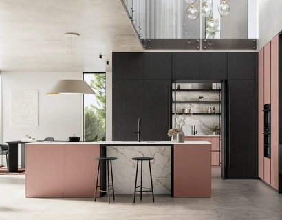 Cucina Moderna con isola Time 04 in laccato opaco e legno di Arredo3