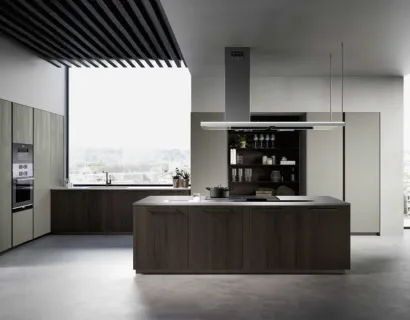 Cucina Moderna in legno con isola Asia 04 di Arredo3