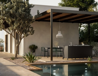 Cucina Moderna in alluminio per esterno Aura 03 di Arredo3