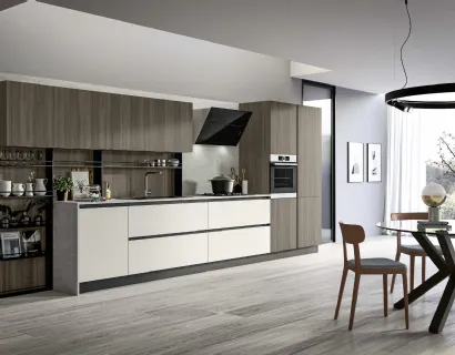 Cucina Moderna lineare in laccato e laminato Cloe 01 di Arredo3