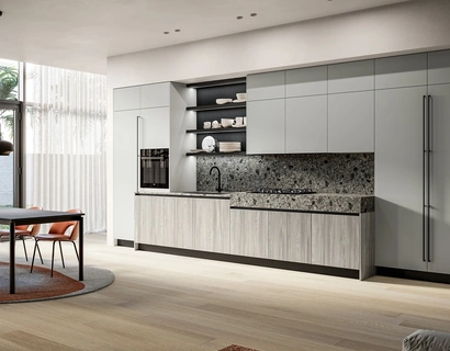 Cucina Moderna lineare Cloe 02 in laminato e laccato di Arredo3