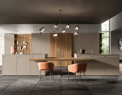 Cucina Moderna con isola Time 01 2023 in melaminico di Gentili Cucine