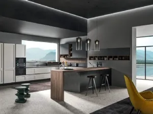 Cucina Moderna con penisola Time 12 in melaminico di Gentili Cucine