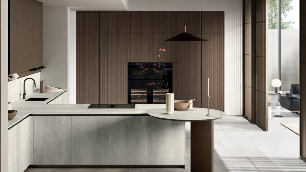 Cucina Moderna con penisola Glass 01 di Arredo3