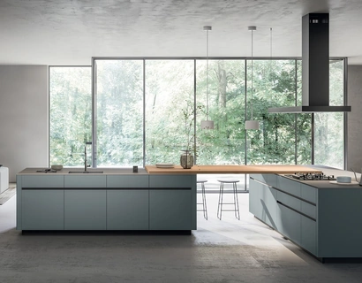 Cucina Moderna con doppia isola Glass 02 di Arredo3