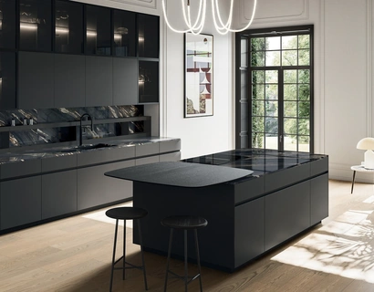 Cucina Moderna con isola Glass 03 di Arredo3