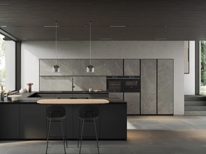 Cucina Moderna con penisola Glass 04 di Arredo3